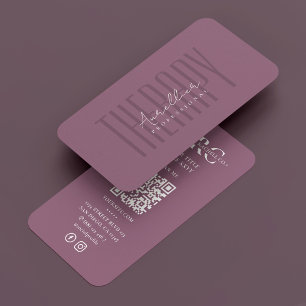 Minimal Professional Dusty Mauve Pink Therapist Visitekaartje