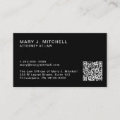 Minimal Professional QR Code Black Visitekaartje (Voorkant)