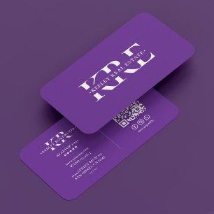 Minimal Professional Royal Paarse Modern Visitekaartje
