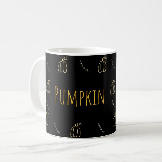 Minimal Pumpkin Line Art Mug (Devant gauche)