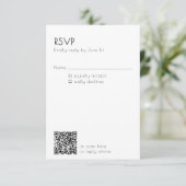 Minimal QR Code Mailing Wedding Details Modern  RSVP Kaartje (Staand voorkant)