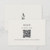 Minimal QR RSVP Wedding Card (Voorkant / Achterkant)