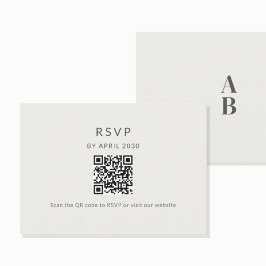 Minimal QR RSVP Wedding Card Kaartje