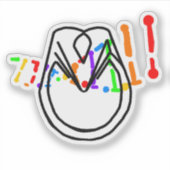 Minimal Rainbow DNA & Horse Hoof Vinyl Sticker (Devant)