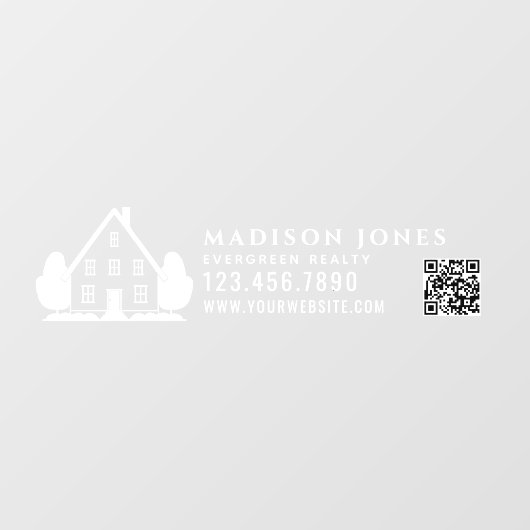 Minimal Real Estate Agent Rustic House Car QR Code Raamsticker (Vel)