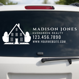 Minimal Real Estate Agent Rustic House Car Raamsticker