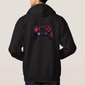 Minimal Red Black Game Controller Icon Hoodie (Achterkant)