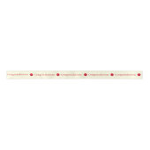 Minimal Red Congratulations on Off White Backgroun Lint (Voorkant)