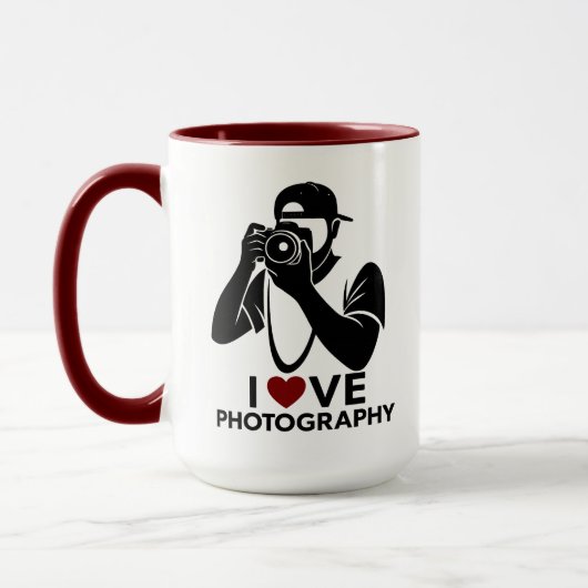 Minimal Red Heart Love Design Combo Coffee Mug Mok (Links)