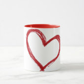 Minimal Red Heart Mug | Simple Love Coffee Cup (Centre)
