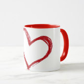 Minimal Red Heart Mug | Simple Love Coffee Cup (Devant droit)