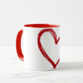 Minimal Red Heart Mug | Simple Love Coffee Cup (Devant gauche)