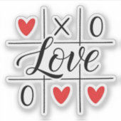 Minimal Red Hearts Love Sticker (Voorkant)