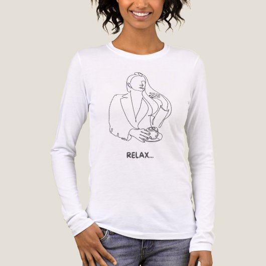 Minimal Relax Sketch Shirt – Simple Elegant Art (Voorkant volledig)