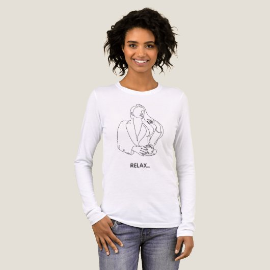 Minimal Relax Sketch Shirt – Simple Elegant Art (Voorkant)