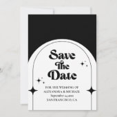 Minimal Retro Arch Noir et Blanc Save The Date (Devant)