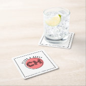 Minimal retro monogram initials Wedding  Vierkante Kartonnen Onderzetter (Insitu)