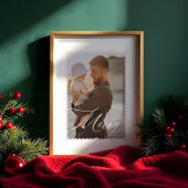 Minimal Retro Wavy Lijst Merry Script Custom Photo Poster