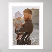 Minimal Retro Wavy Lijst Merry Script Custom Photo Poster (Voorkant)