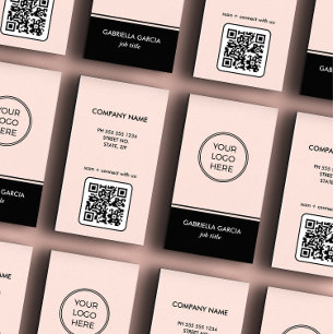 Minimal rose votre logo QR Code Carte de visite