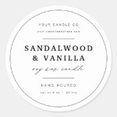 Minimal Round Candle Merk Label Product Sticker (Voorkant)