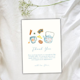 Minimal Rustic Par-Tea Cookie Baby shower Bedankkaart