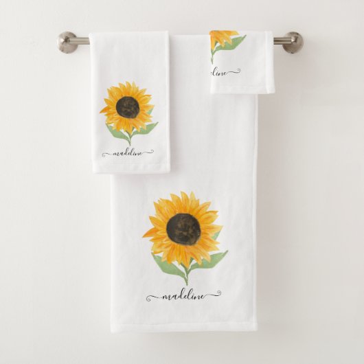 Minimal Rustic Sunflower Personalized Name Script (En situation)
