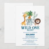 Minimal Safari Wild One Birthday  Kaart (Voorkant / Achterkant)