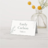 Minimal Sage Green Botanical Place Card (Achterkant)