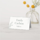 Minimal Sage Green Botanical Place Card (Voorkant)