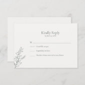 Minimal Sage Green Botanical RSVP Card (Devant / Derrière)