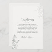 Minimal Sage Green Botanical Thank You Card Bedankkaart (Voorkant / Achterkant)