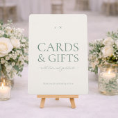 Minimal Sage Green Cards & Gifts Wedding Sign Kaart
