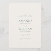 Minimal Sage Green Save the Date Card Kaart (Voorkant)