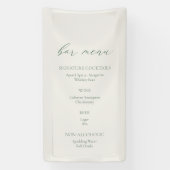 Minimal Sage Green Wedding Bar Menu Sign Spandoek (Verticaal)