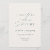 Minimal Sage Green Wedding Invitation Kaart (Voorkant)
