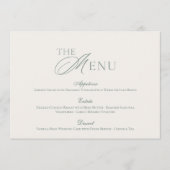 Minimal Sage Green Wedding Menu Card Kaart (Voorkant)