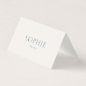 Minimal Sage Green Wedding Place Card (Front)