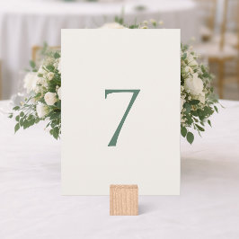 Minimal Sage Green Wedding Table Number Card Bedankkaart