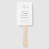 Minimal Sage Greenery Wedding Programma Handwaaier (Voorkant)