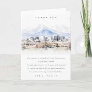 Minimal Salt Lake City Utah Waterverf bruiloft Bedankkaart