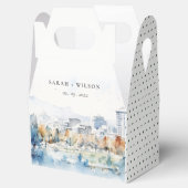 Minimal San Jose, Californië Waterverf bruiloft Bedankdoosjes (Geopend)