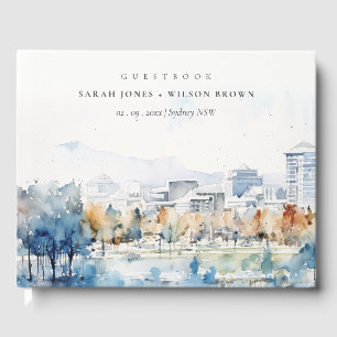 Minimal San Jose, Californië Waterverf bruiloft Gastenboek