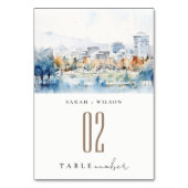 Minimal San Jose, Californië Waterverf bruiloft Kaart (Achterkant)