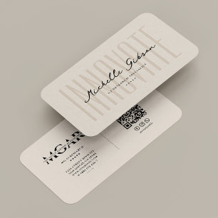 Minimal Sand Professional Elegant Monogram Visitekaartje