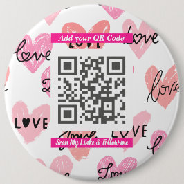 Minimal “Scan Me” QR Code, Simple Accessory  Ronde Button 6,0 Cm