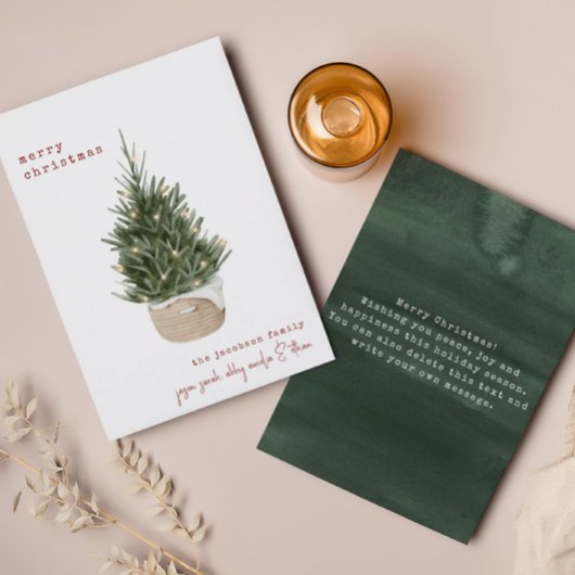 Minimal Scandi Christmas Family Holiday Kaart