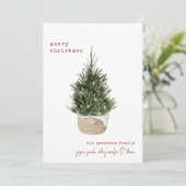 Minimal Scandi Christmas Family Holiday Kaart (Staand voorkant)