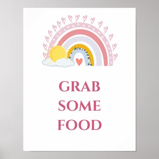 Minimal Schattige Rainbow Sun babyshower Pak wat e Poster (Voorkant)