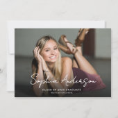 Minimal Script Afstudeerder Naam Graduation Party Kaart (Voorkant)